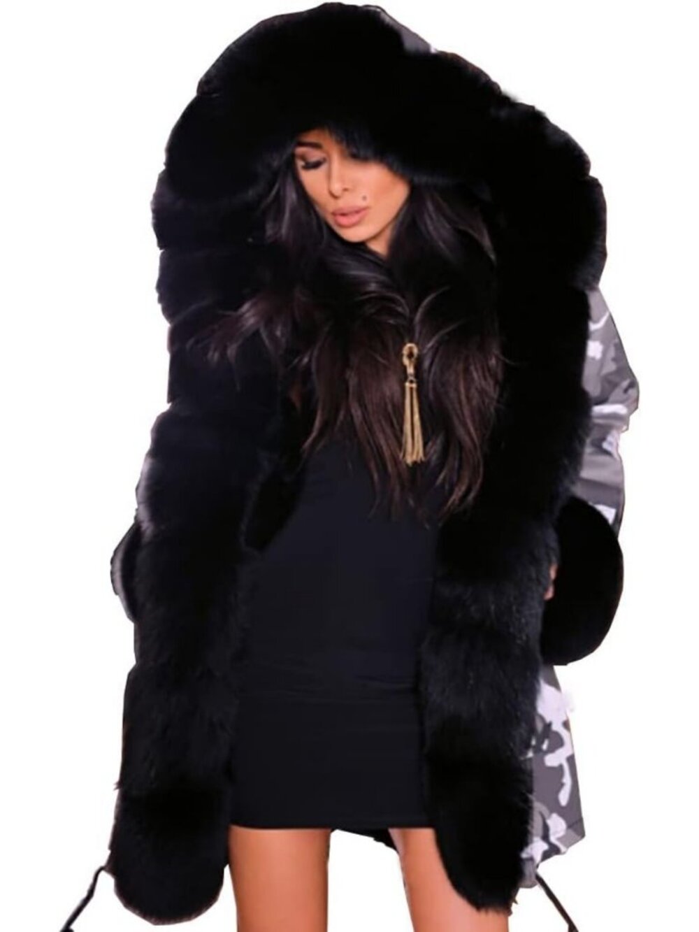 Cozy Hooded Faux Fur Lined Winter Coat - Warm Thicken Parka Jacket for Women